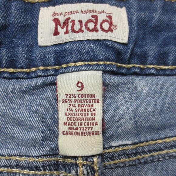 2 PC LOT MUDD juniors SHORTS denim DISTRESSED jean TWEEN SIZE 9 - Picture 6 of 8